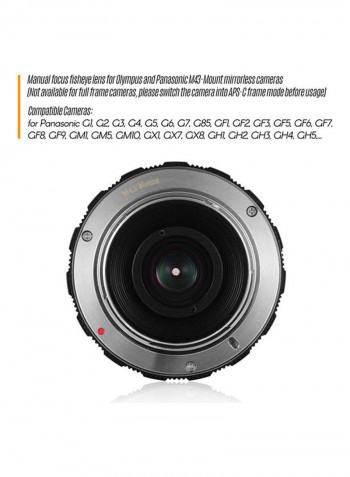 F/2.8 Manual Focus Fish Eye Lens Black