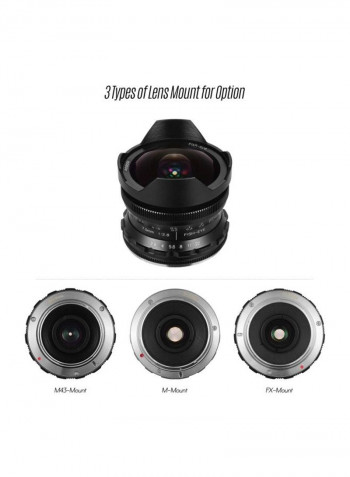 F/2.8 Manual Focus Fish Eye Lens Black