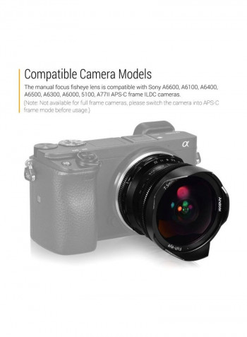 F/2.8 Manual Focus Fish Eye Lens Black