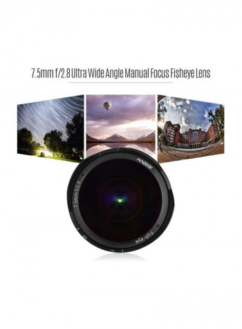 F/2.8 Manual Focus Fish Eye Lens Black