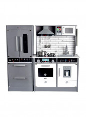 Wooden Kitchen With Refrigerator Pretend Playset