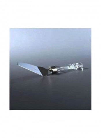 Crystal Lismore Offset Pie Server Silver/Clear