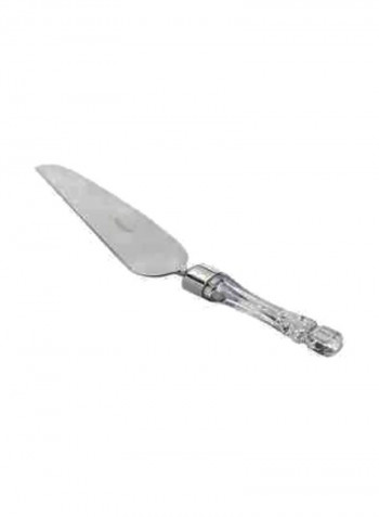 Crystal Lismore Offset Pie Server Silver/Clear