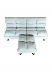 3 Seater Carissa Fabric Sofabed Blue 186x106x50cm
