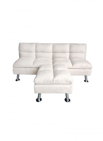 3 Seater Fabric Sofabed Beige 186x106x50cm