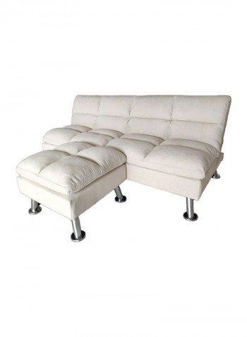 3 Seater Fabric Sofabed Beige 186x106x50cm