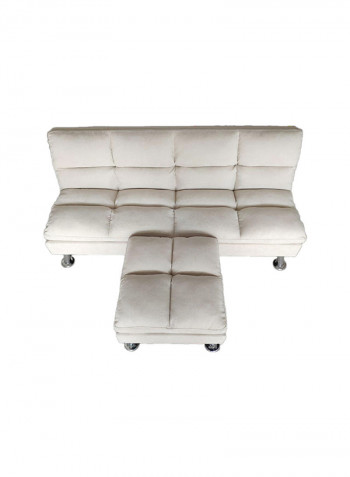 3 Seater Fabric Sofabed Beige 186x106x50cm