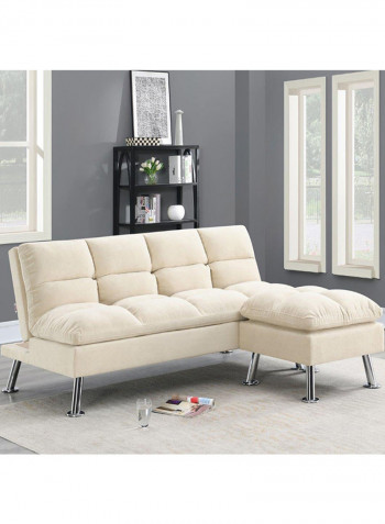 3 Seater Fabric Sofabed Beige 186x106x50cm