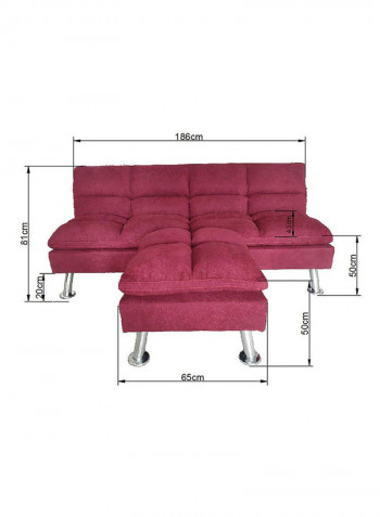 Carissa 3-Seater Sofabed Red 186x106x50cm