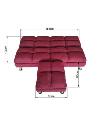 Carissa 3-Seater Sofabed Red 186x106x50cm
