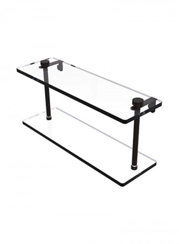 Two Tiered Glass Shelf Clear/Black