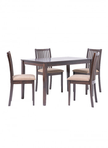 Berry Dining Set 5 Pieces Brown