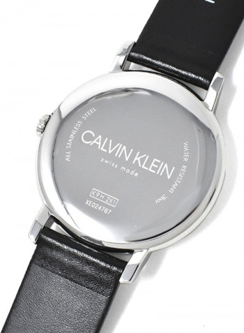 Established Black Leather Strap Watch
