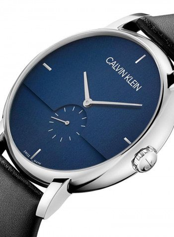 Established Black Leather Strap Watch