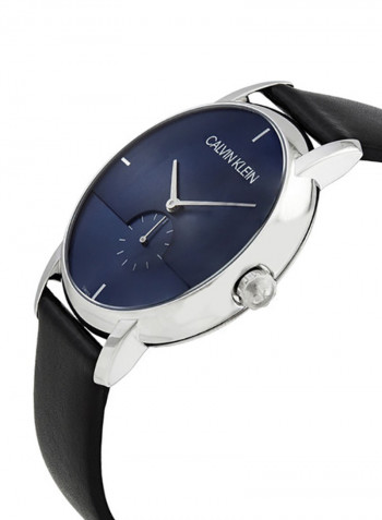 Established Black Leather Strap Watch