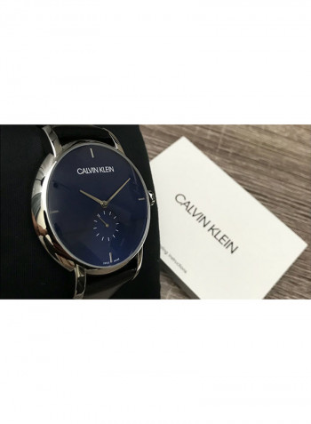Established Black Leather Strap Watch