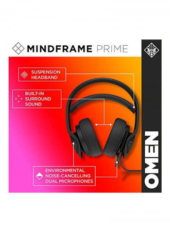 Omen Mindframe Prime Wired Over-Ear Headphones With Mic For PS4/PS5/XOne/XSeries/NSwitch/PC Black