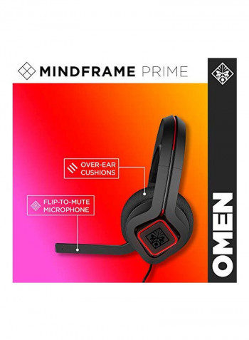 Omen Mindframe Prime Wired Over-Ear Headphones With Mic For PS4/PS5/XOne/XSeries/NSwitch/PC Black