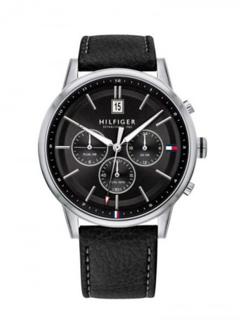 Men's Leather Analog Wrist Watch