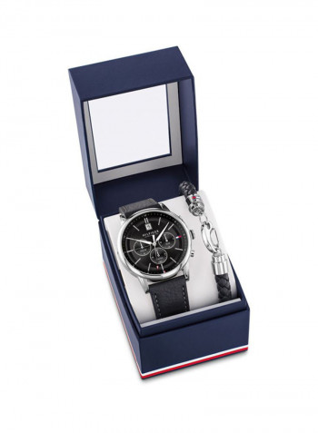 Men's Leather Analog Wrist Watch