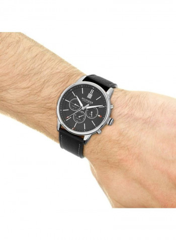 Men's Leather Analog Wrist Watch