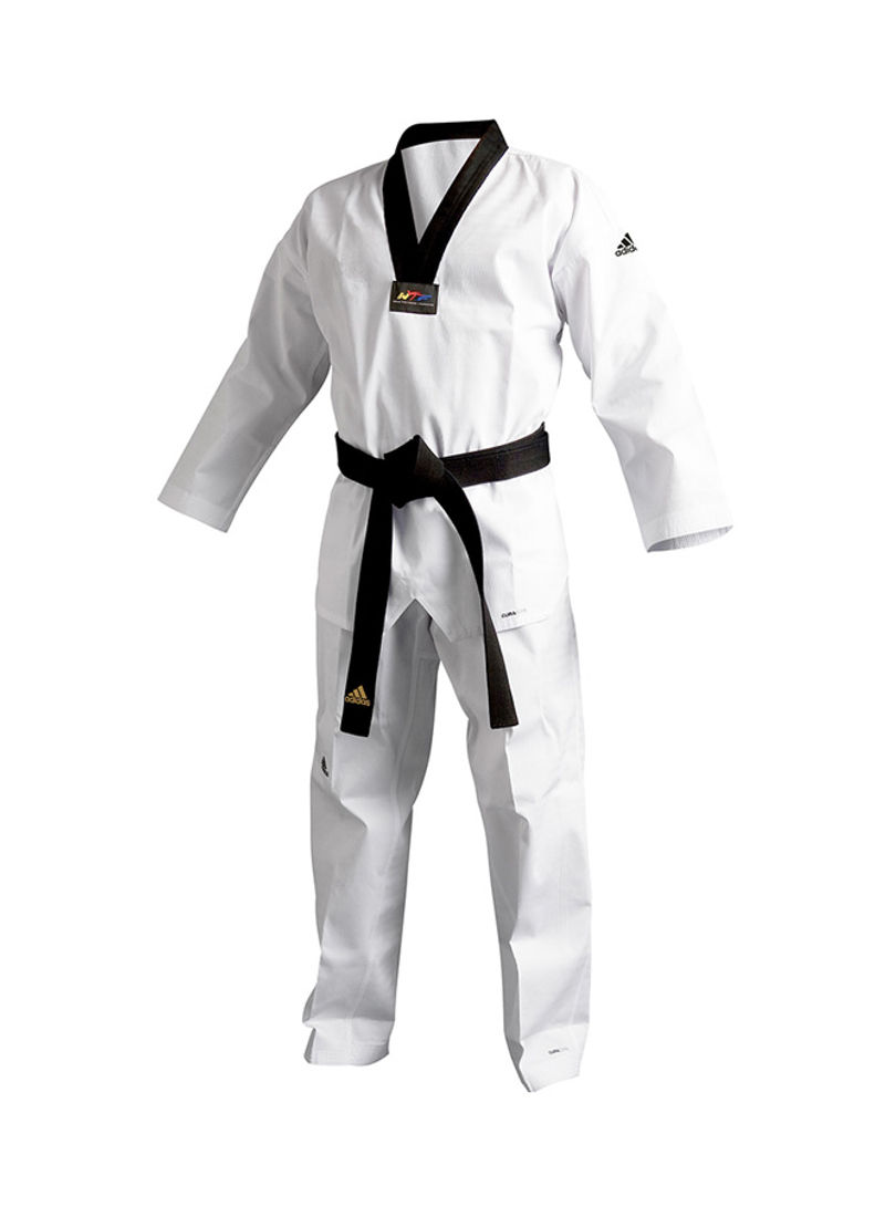 ADI-FLEX Taekwondo Uniform - White/Black, 210cm 210cm