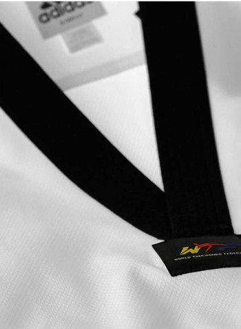 ADI-FLEX Taekwondo Uniform - White/Black, 210cm 210cm