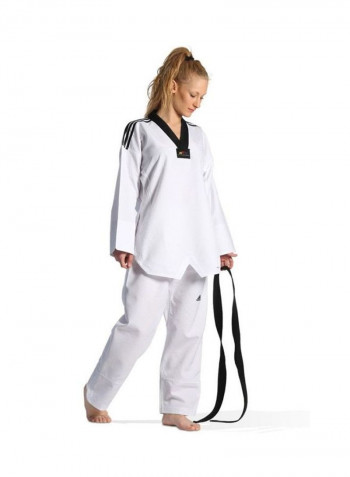 Taekwondo Lady Dobok Uniform - White/Black, 180cm 180cm
