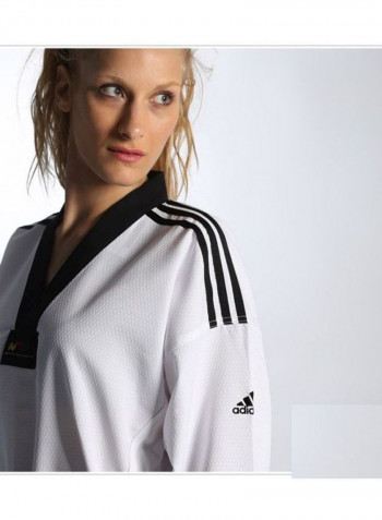 Taekwondo Lady Dobok Uniform - White/Black, 180cm 180cm