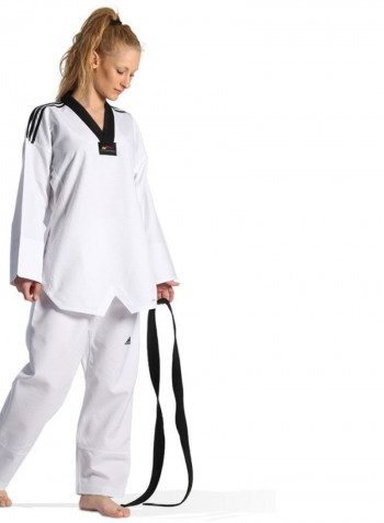 Taekwondo Lady Dobok Uniform - White/Black, 210cm 210cm