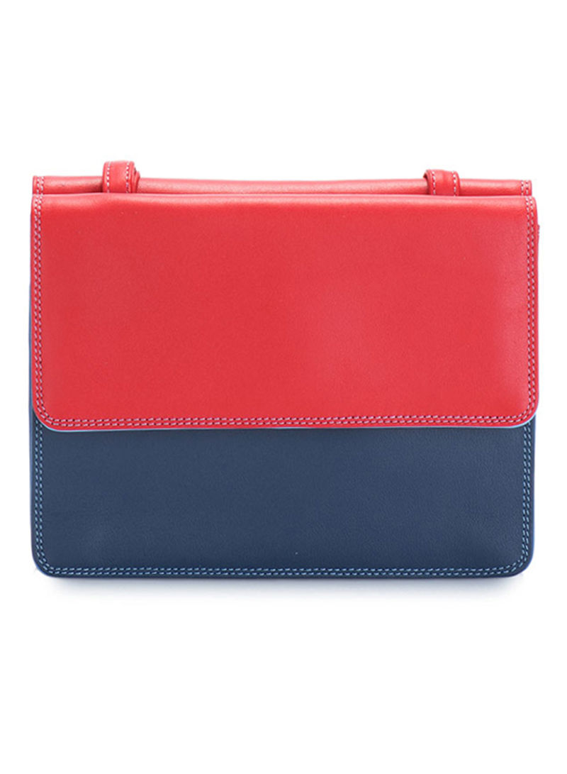 Double Flap Wallet Orange/Blue
