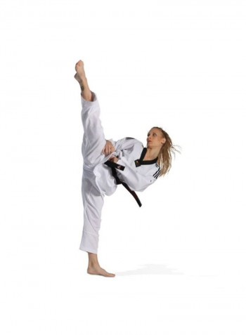 Taekwondo Lady Dobok Uniform - White/Black, 200cm 200cm