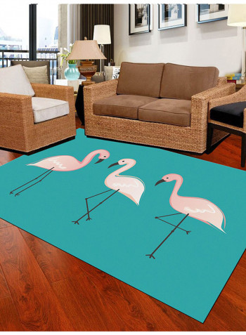 Flamingo Pattern Modern High Quality Mat Multicolour 140(W)x200(L)centimeter