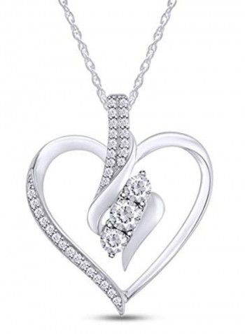 Natural Diamond Heart Pendant Necklace