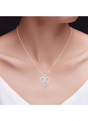 Natural Diamond Heart Pendant Necklace