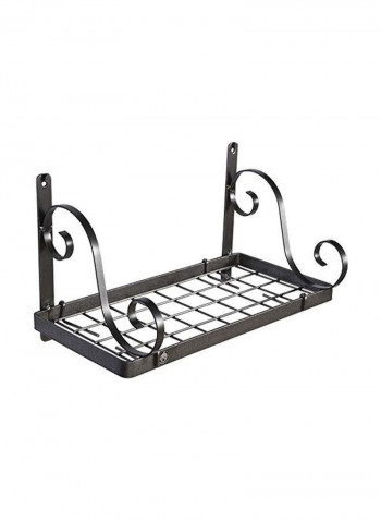 Petite Bookshelf Wall Pot Rack Black 16x10x10inch