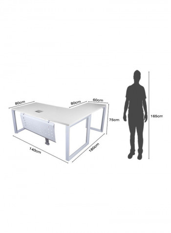 Modern Workstation White 160x75x140cm