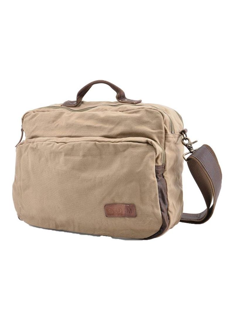 Protective Messenger Bag For Laptop 15.6-Inch Light Brwon