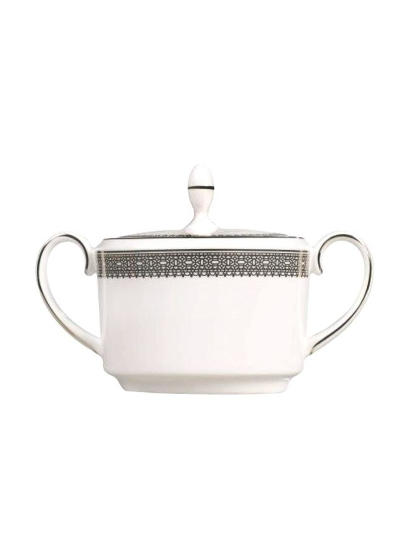 Vera Wang Sugar Bowl White/Grey 4inch