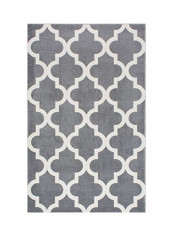 Ivy Moroccan Trellis Area Rug Grey/White 91x63x0.3inch