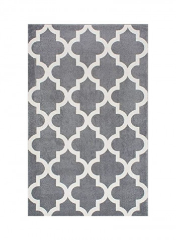 Ivy Moroccan Trellis Area Rug Grey/White 91x63x0.3inch