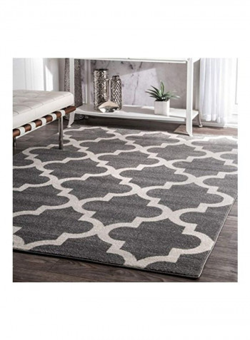 Ivy Moroccan Trellis Area Rug Grey/White 91x63x0.3inch