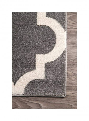 Ivy Moroccan Trellis Area Rug Grey/White 91x63x0.3inch