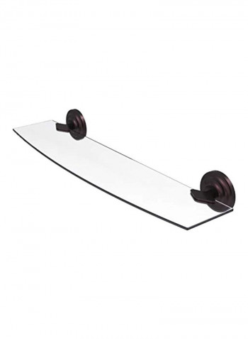 Que New Collection Glass Shelf Clear/Brown 24x5x3inch