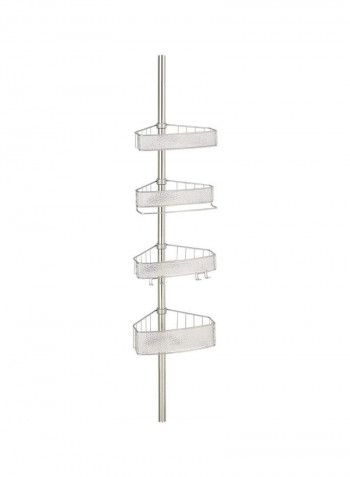Shower Bath Caddy Silver/Clear 25.1x4.4x0.9inch