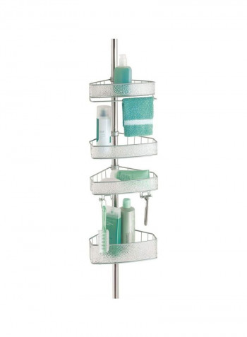 Shower Bath Caddy Silver/Clear 25.1x4.4x0.9inch