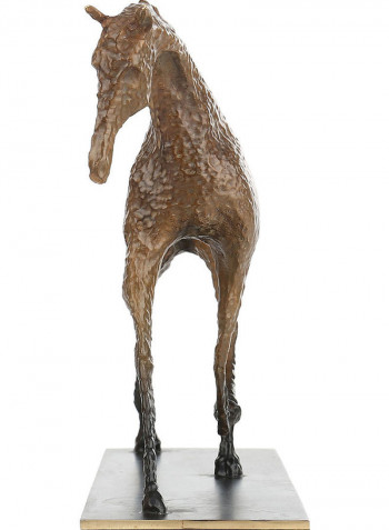 Tribute to Giacometti Brass Horse Sculpture Brown