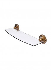 Prestige Que New Collection Wall Mounted Glass Shelf Clear/Gold 18inch