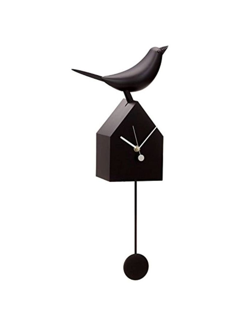 Motion Birdhouse Wall Clock Black 4.2x10.5x21.5inch