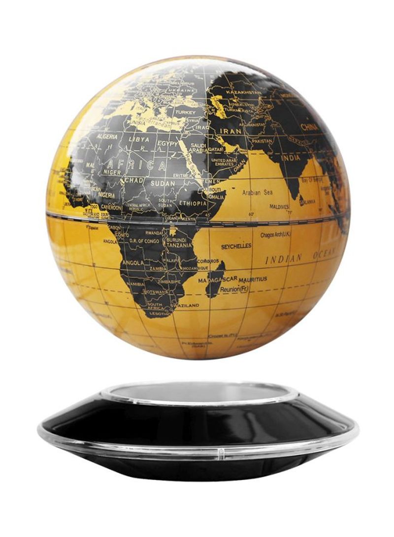 Magnetic Levitation Floating Globe With LED Circular Base - UK Plug Yellow/Black